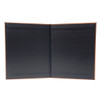 Interior of Preston Faux Leather Elastic Menu Cover 8.5 x 11 has a delano black interior.