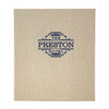 Preston One View Menu Board 8.5x11 in Oatmeal with matte dark blue foil stamp.
