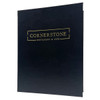 Carina Three Ring Binder 8.5x11 in black with metallic gold foil stamp.