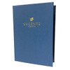 Ostrich Elastic Menu Cover in China Blue.