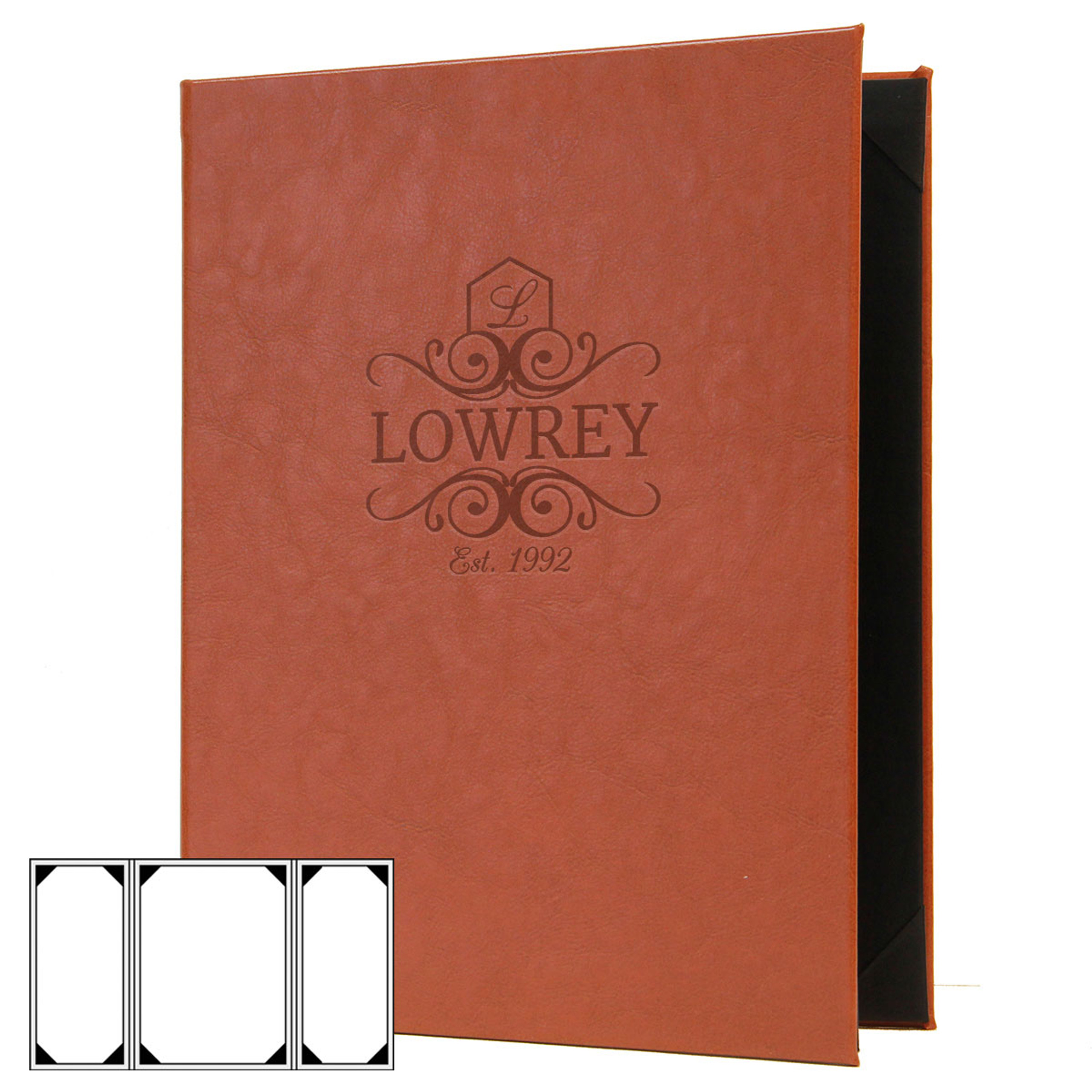 Wood Look Menu Cover Two View 8.5 x 11