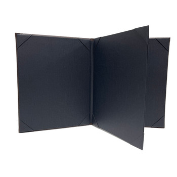 Interior view of La Costa Four View Menu Cover 8.5x11 in Delano Black with diploma corners.