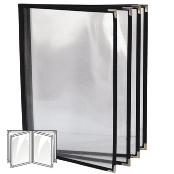 Sewn Menu Cover Four Panel Booklet Eight View Sewn Menu Cover Four Panel Booklet Eight View
