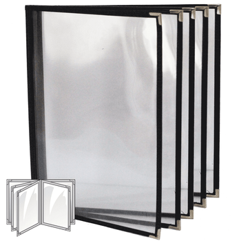 Sewn Menu Cover Five Panel Booklet Ten View Leatherette