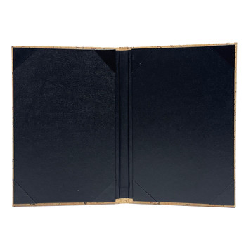 Interior of Cork Look Two View Menu Cover 5.5 x 8.5 in Natural.