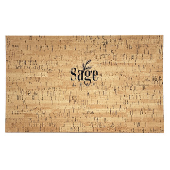 Cork Look One View Menu Board 8.5x14 in Natural with artwork in landscape position.