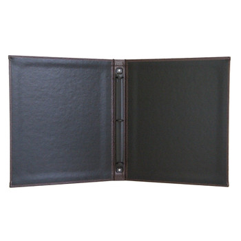 Ostrich Three Ring Binder interior with delano black interior panels and 1/2" black mechanism