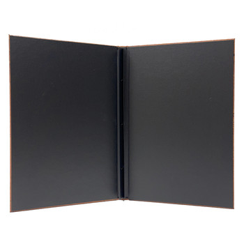 Cork Look Screw Post Menu Cover 8.5 x 14 with delano black interior.