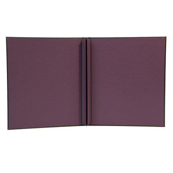 Delano Screw Post Menu Cover with eggplant linen interior