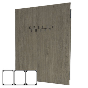 Wood Look Three View Menu Cover 8.5x11