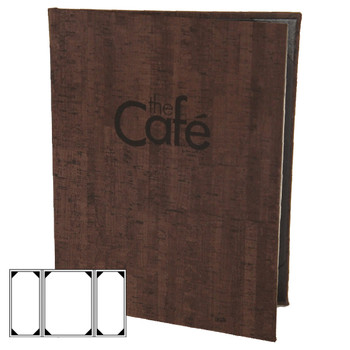 Cork Look Three View Gatefold Menu Cover