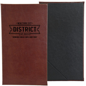 Bonded Leather One View Guest Check Presenter Front and Back Views