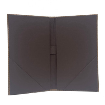 Interior of Bahama Weave Two View Check Presenter with optional linen interior and spine pen loop.