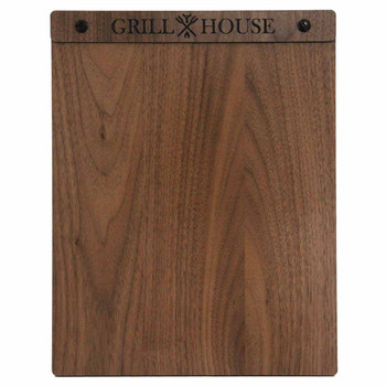 Solid walnut wood menu board with screws 8.5 x 11