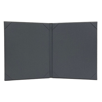 Preston Two View Menu Cover 8.5x11 with diploma corners and Summit Linen Charcoal interior.