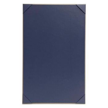 Interior of Preston One View Menu Board 8.5x14 in summit linen navy.