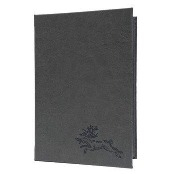 Prima Three Ring Binder 5.5 x 8.5 in Iron with burnished logo.