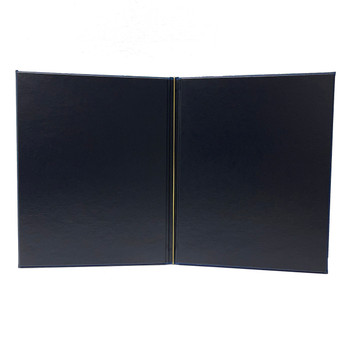 Prima Faux Leather Elastic Menu Cover 4.25 x 11 interior with delano black.