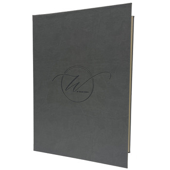 Prima Three Ring Binder in Slate with burnished artwork.