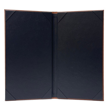 Interior of Prima Two View Menu Cover 5.5 x 11 with Delano Black.