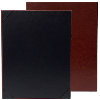 Carina One View Menu Board 8.5x11 in brown with delano black interior.