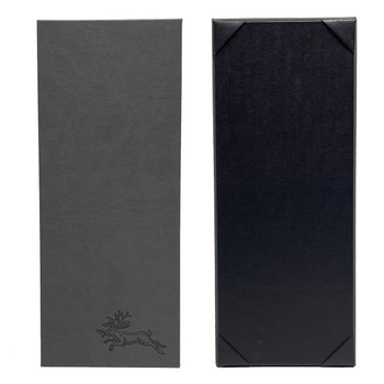 Prima One View Menu Board 5.5 x 14 in Iron with burnished logo.
