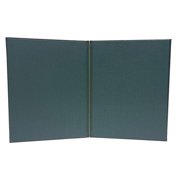 Interior of Carina Elastic Menu Cover 8.5x11 with Summit Linen Green.
