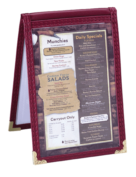 Leatherette Sewn Table Tents Leatherette Sewn Table Tents