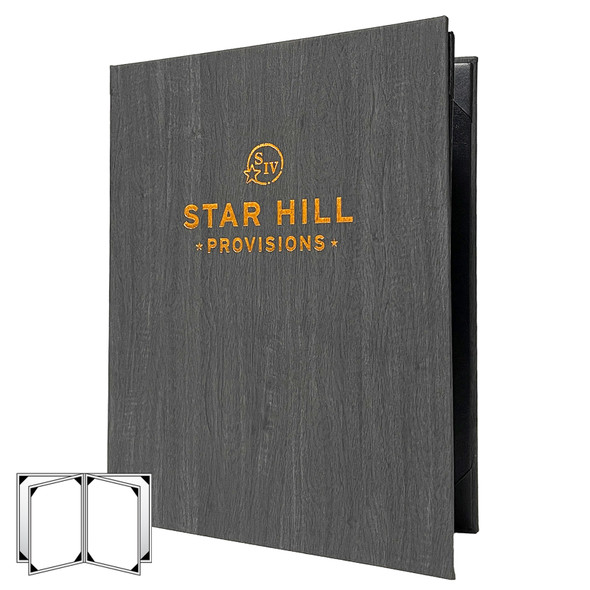 Wood Look Six View Menu Cover 8.5 x 11 