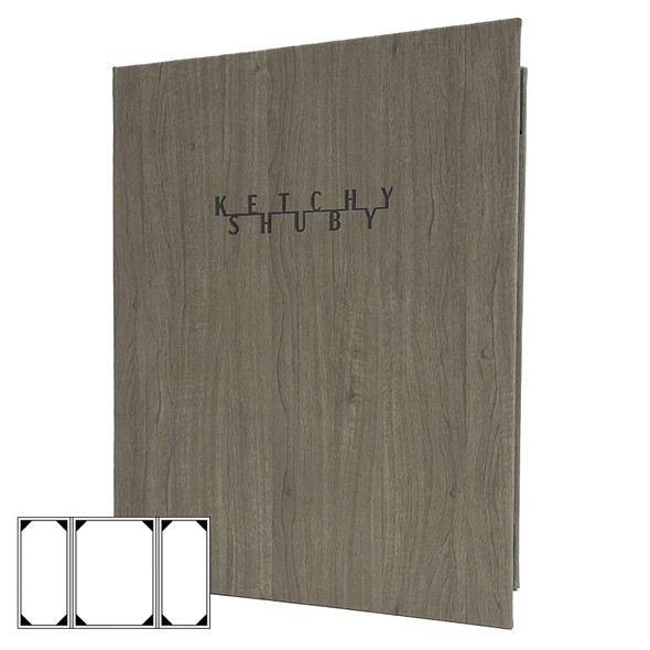 Wood Look Menu Cover Three View Gatefold