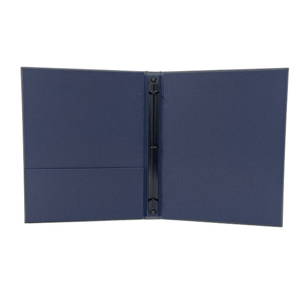 Interior view of Summit Linen Three Ring Binder 8.5x11 with Summit Linen Navy.
