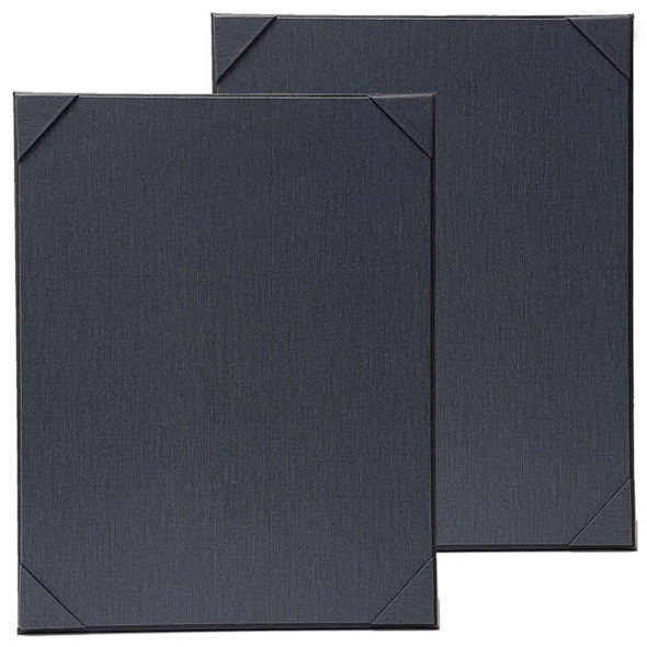 Prima One Panel Two View Menu Board in Iron with Summit Linen Charcoal interior 