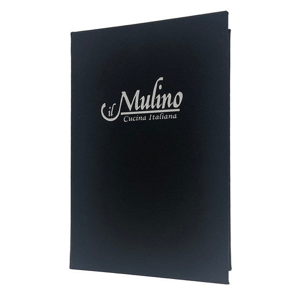 Murano Two View Menu Cover 5.5 x 8.5 with optional hidden elastic at spine.