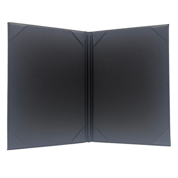 Murano Two View Menu Cover 5.5 x 8.5 with optional linen black interior panels.