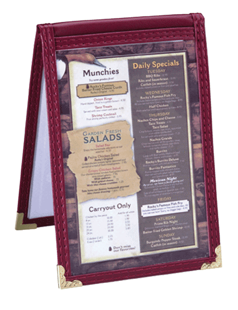 leatherette sewn table tent