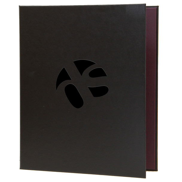 Delano Screw Post Menu Cover in black.