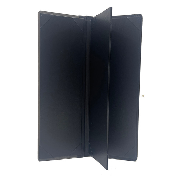 Interior of Baltic Birch Four View Menu Cover.