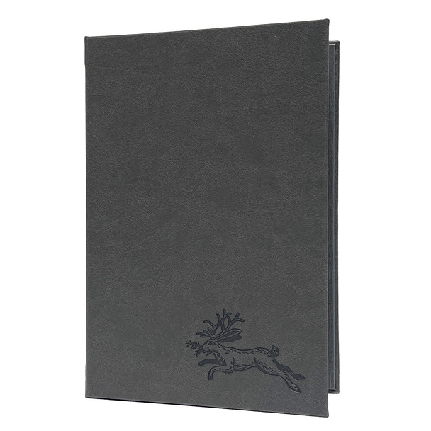 Prima Three Ring Binder 5.5 x 8.5 in Iron with burnished logo.