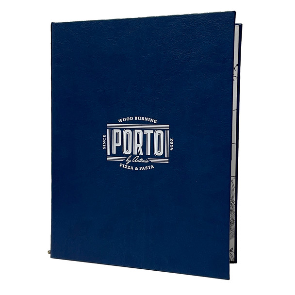 Example of a menu cover with a digitally printed full interior.  Menu cover purchased separately.