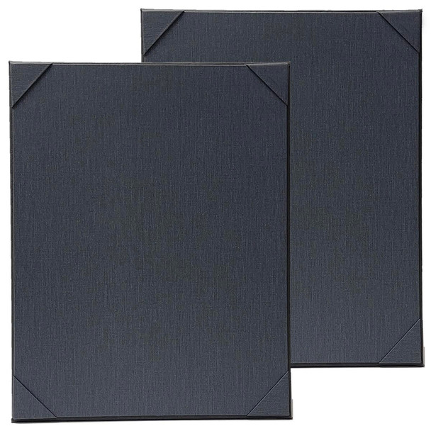 Prima One Panel Two View Menu Board in Iron with Summit Linen Charcoal interior 