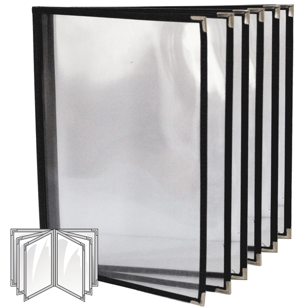 Sewn Menu Cover Six Panel Booklet Twelve View Leatherette