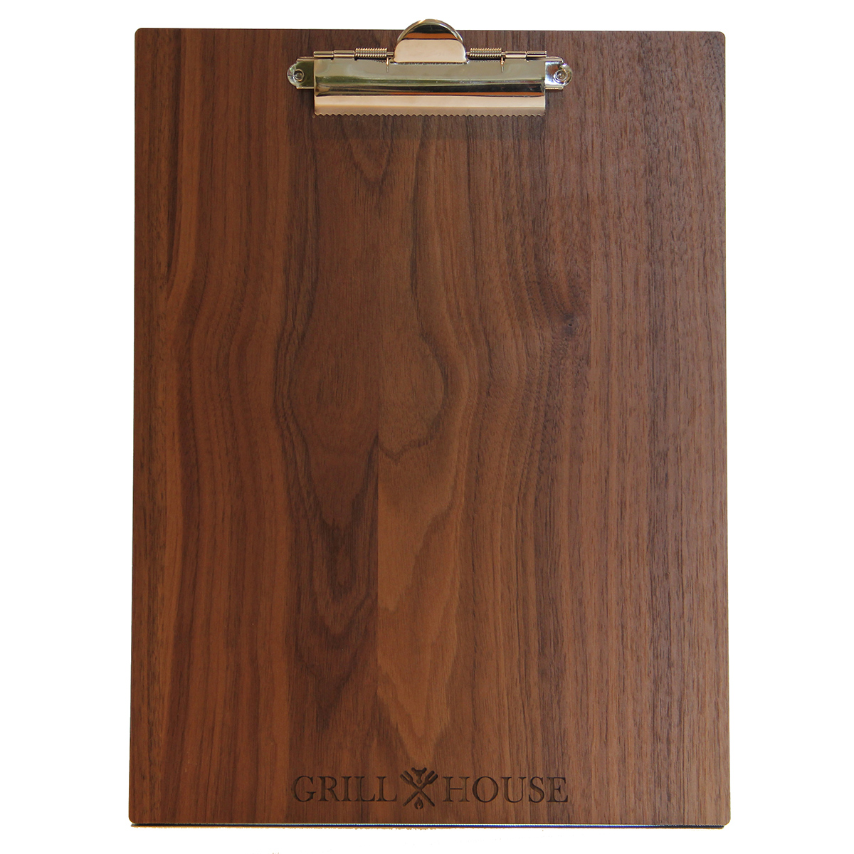 Solid walnut wood menu clipboard 8.5x11.