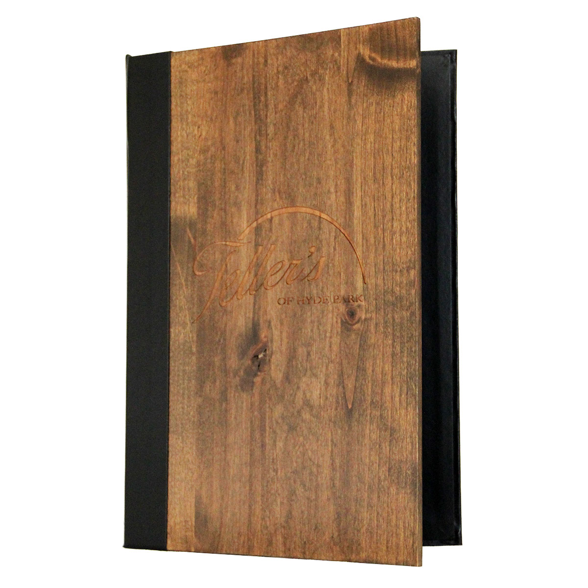 Wood Three Ring Binder 8.5x14 features solid alder front panel.