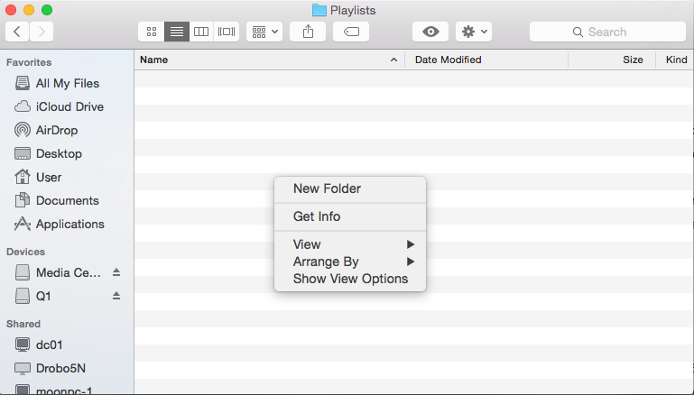 Playlist on Mac Finder