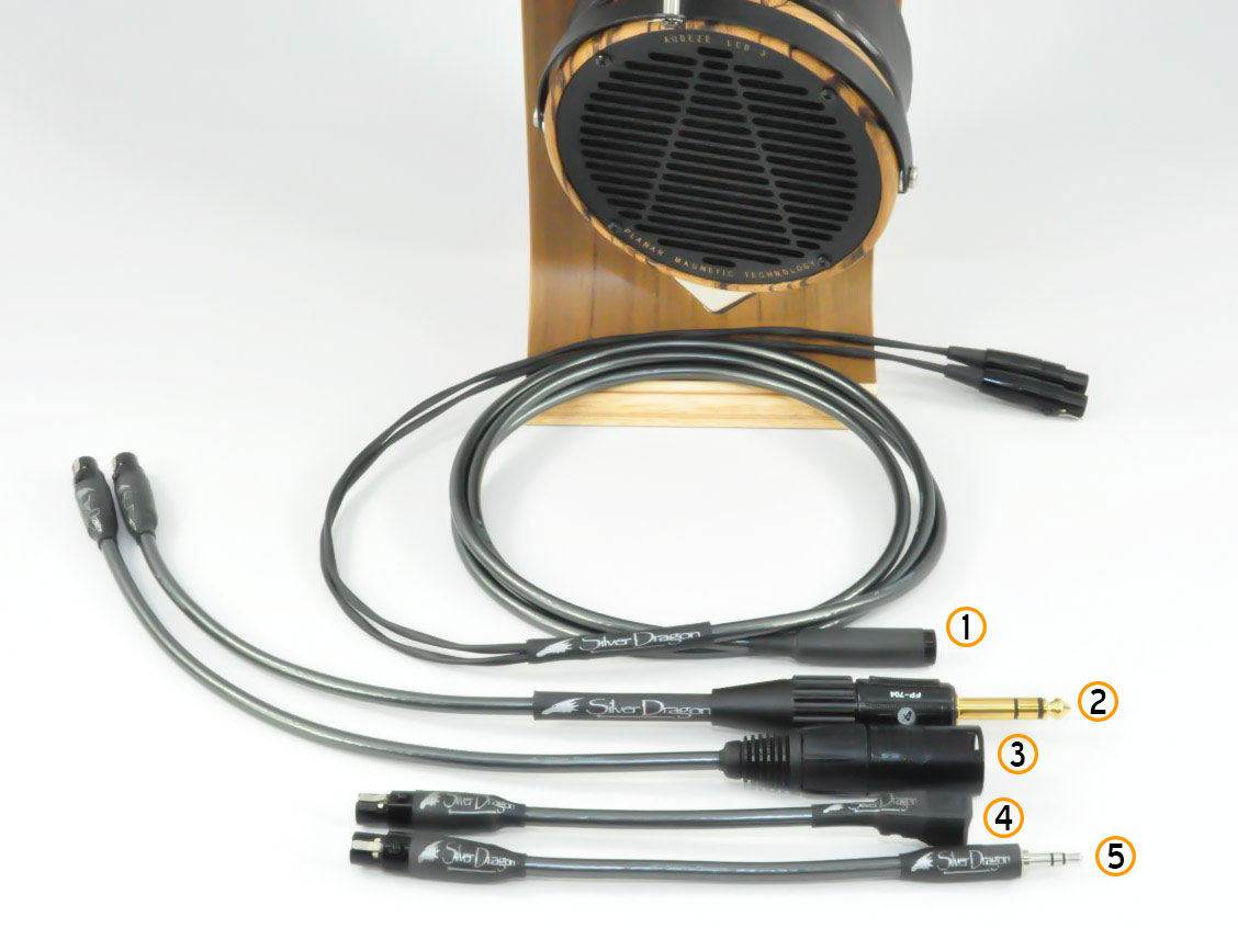 Audeze LCD-3 with Silver Dragon V3 Headphone Cable Adapter System