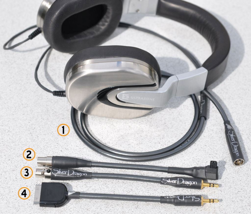 Ultrasone Edition 8 headphone plus Silver Dragon V3 headphone cable adapter system
