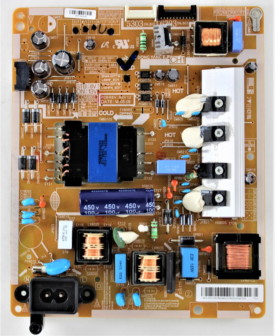 Samsung BN44-00771A Power Supply / LED Board