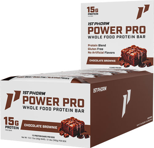 1ST Phorm PHORM WHOLE FOOD POWER PRO BAR Chocolate Brownie 15 BARS