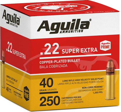 Aguila High-vel 22LR 40GR Plated RN 1255FPS 250RD 8BX/Case