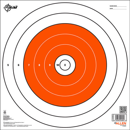 Allen Company EZ AIM PAPER Bullseye Target 12-PK 12"X12"
